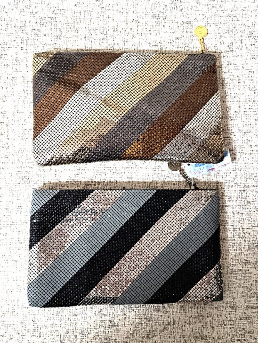 VINTAGE METAL MESH CLUTCH PURSES SILVER GOLD BLACK BRONZE 1 WITH ORIGINAL TAG